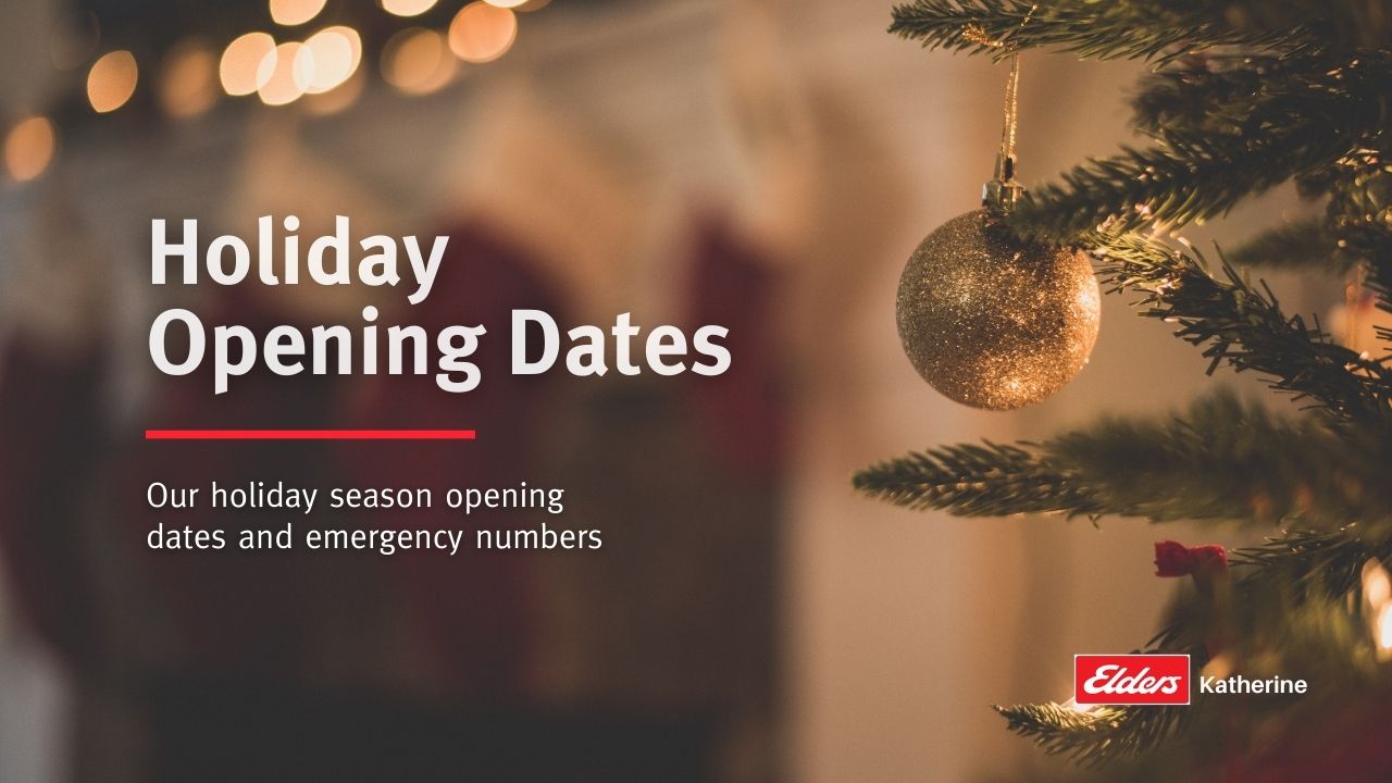 2021/22 Holiday Opening Times Elders Real Estate Katherine